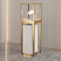 Kotak Display Perhiasan Kaca Tahan Air dengan Lampu LED Modern dan Logo Kustom Mewah untuk Toko Ritel