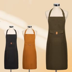 Multiple Pockets Restaurant Working <b>Aprons</b> Waiter Uniforms Chef Cooking <b>Aprons</b> <b>Waterproof</b> - Product Image 2