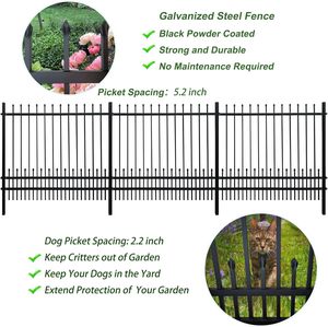 Clôture de jardin décorative en acier, lot de 10, bordure de lit de fleurs arquée, panneau de clôture en fil métallique ornemental, durable <span class=keywords><strong>et</strong></span> moderne - Product Image 4