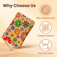 Vente en gros Petit porte-monnaie vintage en liège boucle pochette zippée imprimée logo personnalisé