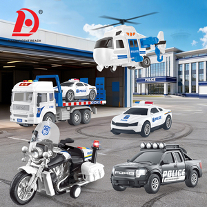 Ensemble de jeu de véhicules de police à inertie 5 pièces : Camion de dépannage, Hélicoptère, <span class=keywords><strong>Moto</strong></span>, Berline, Pick-up – <span class=keywords><strong>Jouet</strong></span> de police urbaine à friction - Product Image 1