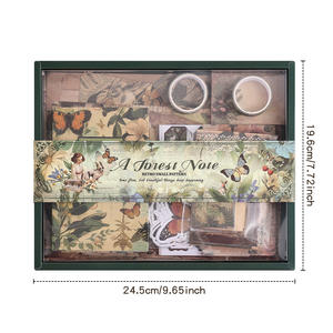 201 pcs וינטג נייר ערכת נייר ספרים אסתטית נייר רשת, מדבקות ואלמנטים דקורטיביים - Product Image 2