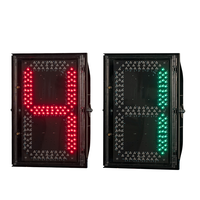 Timer Hitung Mundur Kendaraan LED 400mm Layar 2 Digit Casing PC Timer Hitung Mundur Kendaraan Lalu Lintas untuk Persimpangan Perkotaan