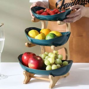 <span class=keywords><strong>Vassoio</strong></span> per Frutta in <span class=keywords><strong>Legno</strong></span> a Tre Livelli dal Design Minimalista per Soggiorno e Cucina, Contenitore Portatile per Stoviglie - Product Image 5