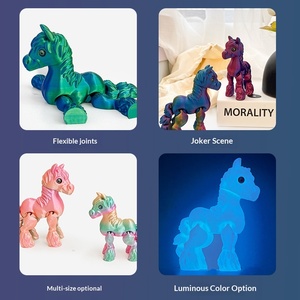 3D พิมพ์รูปม้าสีขาวตัวเล็ก ของเล่นสัตว์ หางขยับได้ ของตกแต่งบ้าน ของขวัญวันเกิดเด็ก - Product Image 3