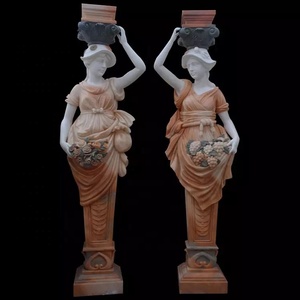 Cột Đá Cẩm Thạch Khắc Tay Đẹp Tự Nhiên Cho Nữ La Mã Theo Yêu Cầu Caryatids Để Bán - Product Image 1