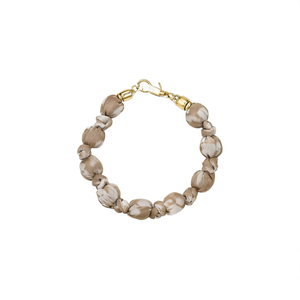 Sustainable Fabric <b>Beaded</b> <b>Bracelet</b> <b>Gold</b> Plated Clasp Adjustable Fashion Jewelry for Women - Product Image 2