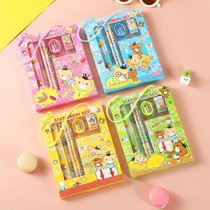 Fournitures scolaires pour enfants de <span class=keywords><strong>maternelle</strong></span>, boîte cadeau de dessin animé, matériau plastique + papier, ensemble de papeterie promotionnel pour usage professionnel et scolaire - Product Image 5