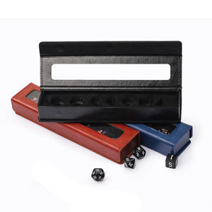 Étui à dés rectangulaire en cuir PU pour donjons <span class=keywords><strong>et</strong></span> dragons de dés faits à la main tranchants boîte de rangement de dés de jeu de société RPG du MDN - Product Image 1