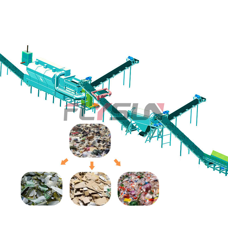 Новый дизайн, 100 т/день, городская сортировочная установка для сортировки твердых пластиковых отходов