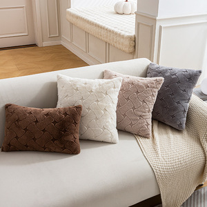 Coussins de canapé de style <span class=keywords><strong>scandinave</strong></span> moderne - Coussins en peluche de couleur unie pour salon <span class=keywords><strong>et</strong></span> chevet, housses de <span class=keywords><strong>coussin</strong></span> décoratives de luxe - Product Image 3