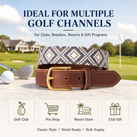 Ceinture de golf décontractée extensible, élégante et portable, prête à la vente, motif personnalisé, idéale pour l'entraînement de golf, les activités de plein air du week-end