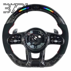 Volant sport en cuir, fibre de carbone et LED pour Mercedes Benz AMG S CLA GLA GLE GLS E300 S400 A45 GT W205 W213 W222 W463 W167 - Product Image 1