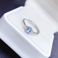Factory Wholesale Elegant Design 925 Sterling Silver Women's Wedding Ring Natural Aquamarine Engagement Gift