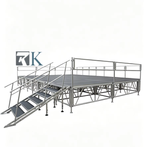 Scène portable en aluminium réglable en hauteur pour spectacles en plein air, plateforme de concert, structure de scène en contreplaqué - Product Image 1