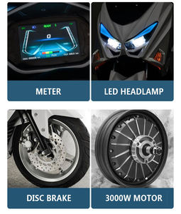 Motocicleta Eléctrica Blanca con Diseño Elegante, Asiento Cómodo, Motor Eléctrico de 2000W para Desplazamientos Urbanos - Product Image 5