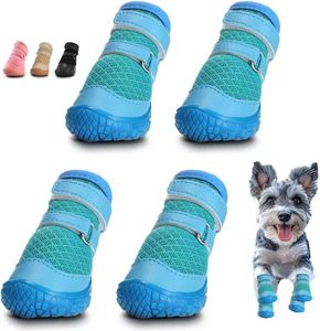 Bottes antidérapantes respirantes et écologiques pour chiens – Protections de <span class=keywords><strong>pattes</strong></span> pour pavés chauds, <span class=keywords><strong>neige</strong></span> hivernale et randonnée – Design moderne pour petits et moyens chiens - Product Image 1