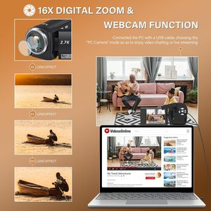 Yinzam XH06 Caméra Vidéo <span class=keywords><strong>de</strong></span> Sport pour Vlog, <span class=keywords><strong>Photographie</strong></span> et Réseaux Sociaux, Caméscope Numérique Rétro Full HD 1080P avec <span class=keywords><strong>Vision</strong></span> Nocturne - Product Image 5