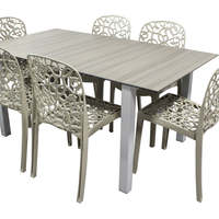 Lot de 6 chaises de jardin contemporaines pour l'extérieur, avec pieds coniques, en polypropylène, empilables, écologiques, durables et éco-responsables