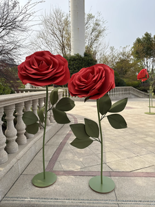 Fiori giganti impermeabili enorme rosa artificiale rossa per san valentino decorazione anniversario matrimonio decorazione centro commerciale - Product Image 5