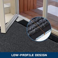 Tapis de bienvenue personnalisable à double rayures, résistant à l'usure, en polyester avec support en PVC