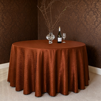 Nappe ronde épaisse à motif floral jacquard, qualité hôtelière pour banquets de mariage et restaurants