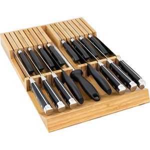 All'ingrosso Home Chef Knife Drawer Organizer Stand In-Drawer Bamboo Kitchen Knife Block <span class=keywords><strong>portacoltelli</strong></span> - Product Image 1