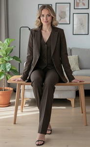 Elegant Three Piece Women's Pantsuit <b>Set</b> Tailored Blazer Vest and Pants Wedding Guest Formal Outfit for Parties Events & <b>Office</b> - Product Image 4