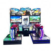 Simulateur de course professionnel VR, machine de jeu de conduite avec plateforme de mouvement, équipement d'arcade à triple écran, moto dynamique