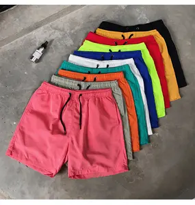 Wholesale Summer Promotion Men Polyester Solid Color Quick Dry Running Mesh Lining Stock Casual Shorts For Men