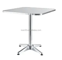 Offre spéciale Table de restaurant ronde pliante en métal Table haute Table de bar en acier inoxydable