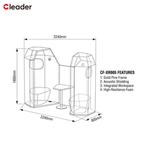 Canapé de réunion moderne, modulaire, ergonomique, acoustique, à dossier haut, pivotant, avec toit intégré, en tissu, pour bureau commercial et intimité