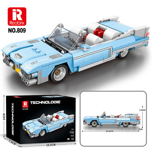 Reobrix 809 <span class=keywords><strong>Bleu</strong></span> clair <span class=keywords><strong>Eldorado</strong></span> Convertible Blocs de construction avec pneus simulés et queue agressive Vente en gros pour collectionneurs et acheteurs professionnels - Product Image 3