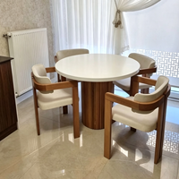 Chaise de salle à manger en bois massif avec coussin moelleux, modèle 2025, prix usine, vente chaude, mobilier de maison pas cher, dernière collection pour restaurant et cuisine