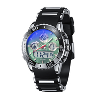 STRYVE 8023 Montre à quartz pour homme Bracelet en caoutchouc Boîtier en alliage Date Semaine Lumineuse 30M Étanche Montre de sport tendance pour homme