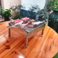 Barbecue électrique rotatif automatique - Acier inoxydable, charbon de bois, intérieur/extérieur, pieds courts pour usage domestique et commercial