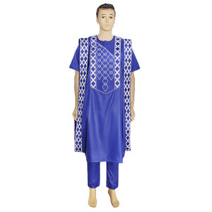 H & D, новая мода, африканская Мужская одежда, дизайн с вышивкой, африканская одежда Agbada, 3 предмета, наборы Дашики, мужской костюм - Product Image 2