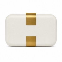 Pochette de soirée élégante carrée en PU noir avec fermoir métallique doré, rigide, pour mariage, bal de promo, cocktail, sac à main pour femme