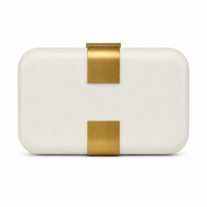 Pochette Elegante Quadrata in PU con Chiusura in Metallo Dorato, Borsa <span class=keywords><strong>da</strong></span> <span class=keywords><strong>Sera</strong></span> Rigida Nera per Matrimoni, Balli e Cocktail - Product Image 2