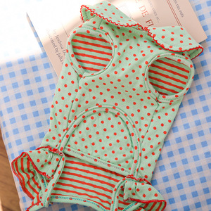 Designer Cotton Breathable Spring Summer Pet Dress <b>Clothes</b> Dog Clothing Luxury Cute With Polka Dot OEM Hot Sale - Product Image 6