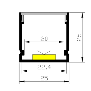 Profilé en aluminium en forme de U, cube infini en aluminium, canal LED, blanc, produits de haute qualité avec technologie de pointe, 25*25 mm - Product Image 3