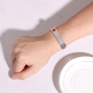 SC пользовательские ручные часы цепи ювелирные изделия из нержавеющей стали гравировки Регулируемый идентификации медицинский браслет для мужчин - Product Image 4