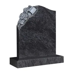 Hand Carved Customized Made Black Monument Granit Tombstone For Good Quality