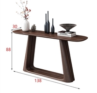 Table console allée couleur noyer noir table basse étroite simple en bois massif