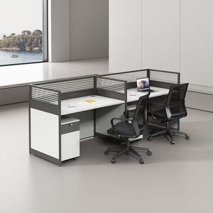 Escritorio de Computadora de Madera Moderno y Duradero con un Solo Asiento y Gabinete de Almacenamiento, Escritorio de Oficina Comercial con Garantía de 3 Años - Product Image 4