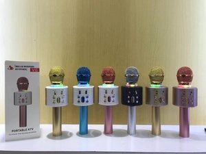 Tốt nhất phổ biến V6 không dây cho Bluetooth condenser microphone cầm tay và máy tính để bàn với ánh sáng LED cho karaoke bên và ca hát - Product Image 6