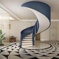 Escalier en colimaçon métallique de Hangzhou avec rampes en verre, pour villa intérieure et duplex, sur mesure, style simple et luxe léger, fournisseur de la même ville