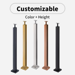 HYQYホットセール手すりポスト304316屋外階段ステップ用ステンレス鋼ガラス手すりポスト - Product Image 2