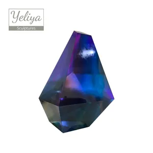 Wholesale Natural Dark Colorful Amethyst Crystal Freeform Block Electroplating Paint Sculpture for Decoration