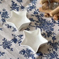 Nouvelles assiettes décoratives en relief étoilé pour la saison de Noël (Céramique, passe au micro-ondes, style créatif) - Assiettes à sauce, assiettes à collation, décorations de table